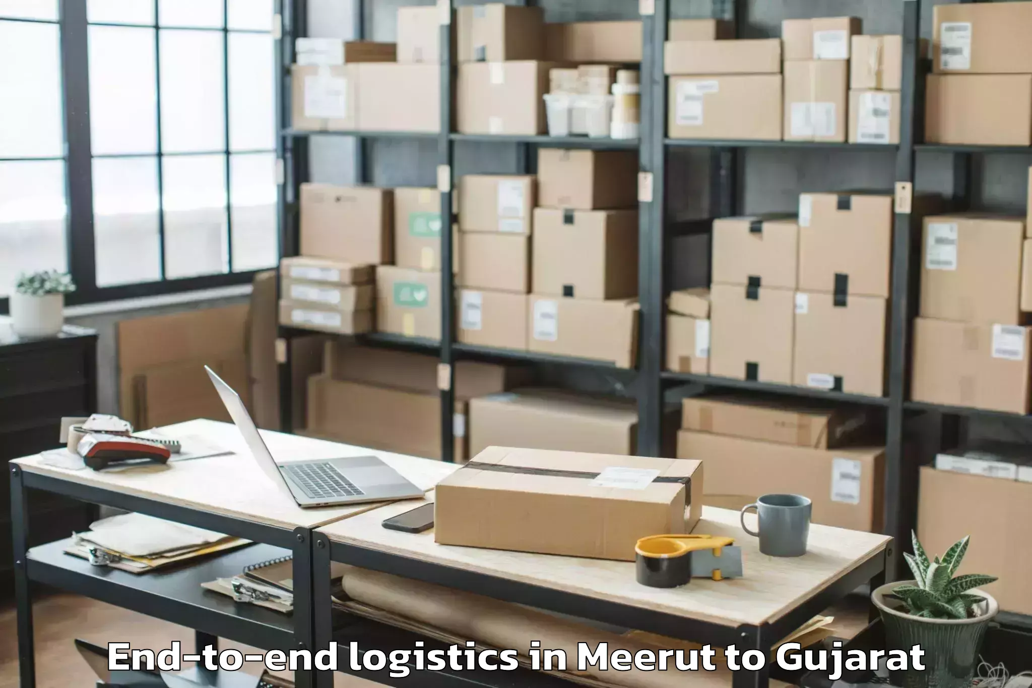 Meerut to Chotila End To End Logistics Booking